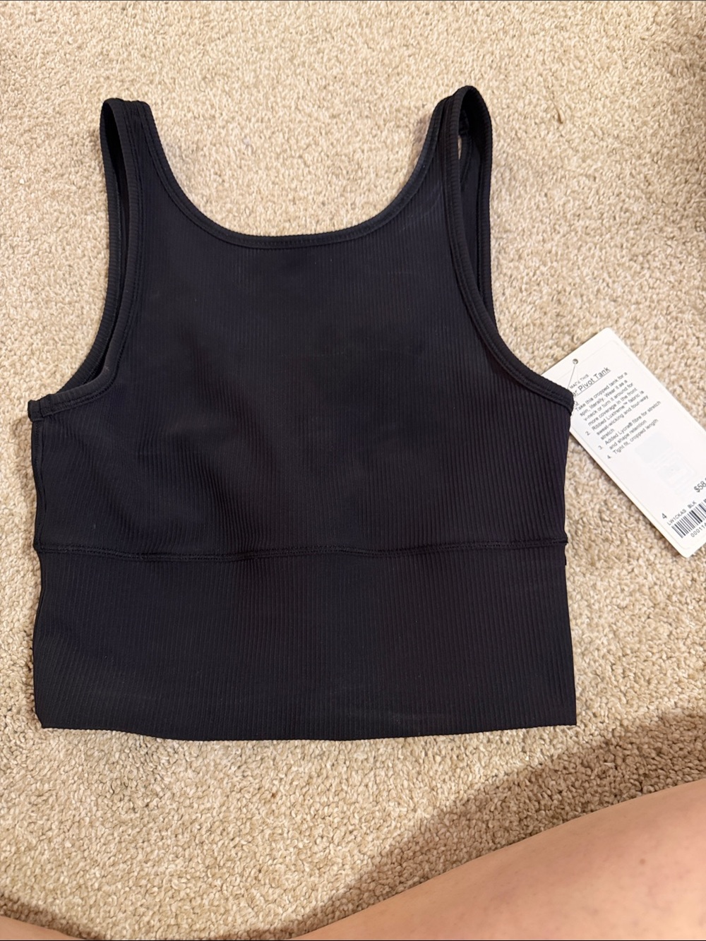 lululemon athletica Black Ribbed Tank Sports Bra